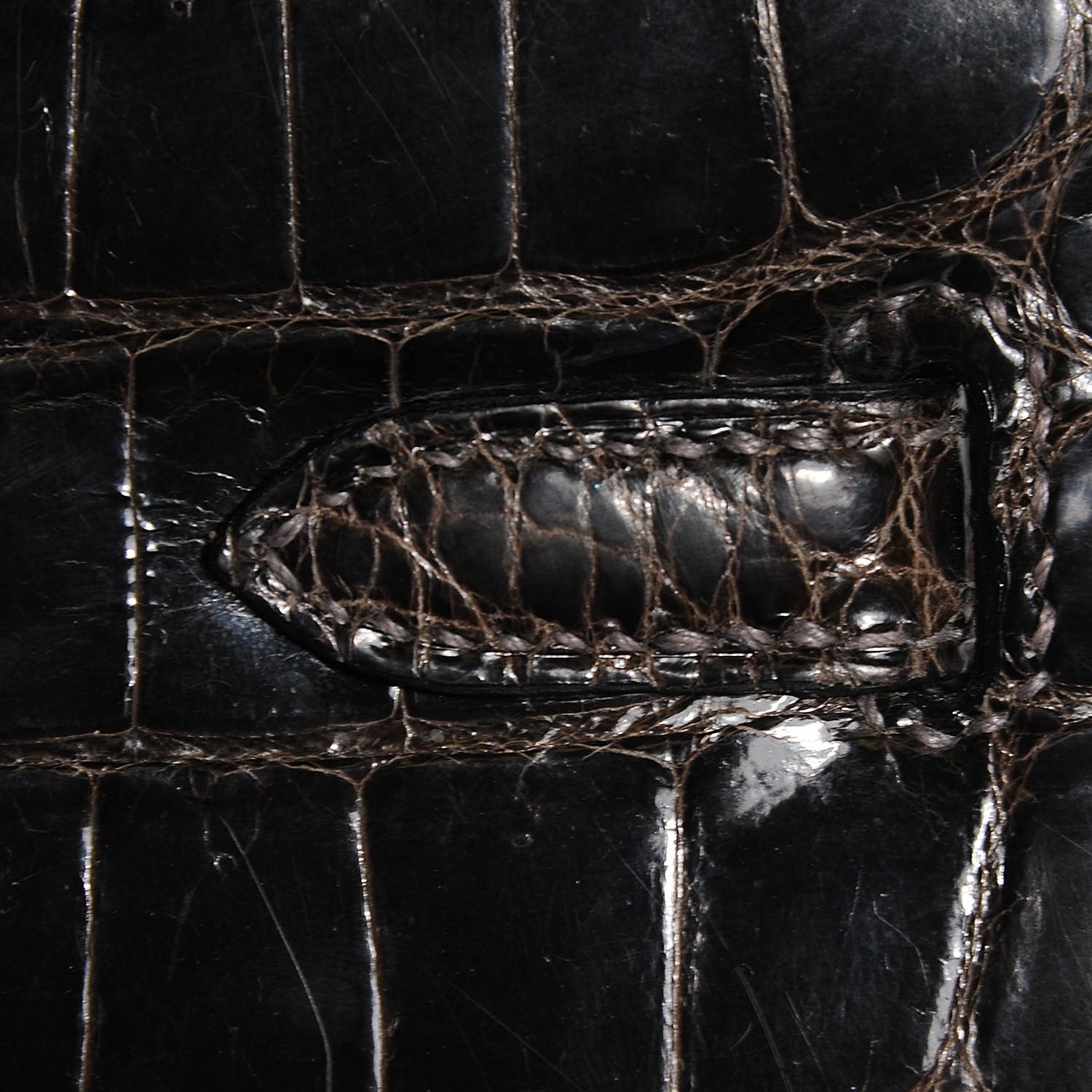 Hermes Shiny Niloticus Crocodile Kelly Sellier 25 Graphite 23 of 27