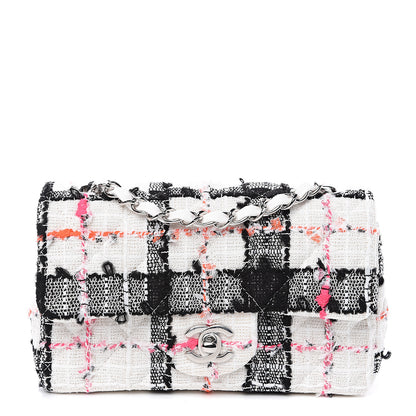 Chanel Tweed Quilted Mini Rectangular Flap Black White Pink 1 of 10