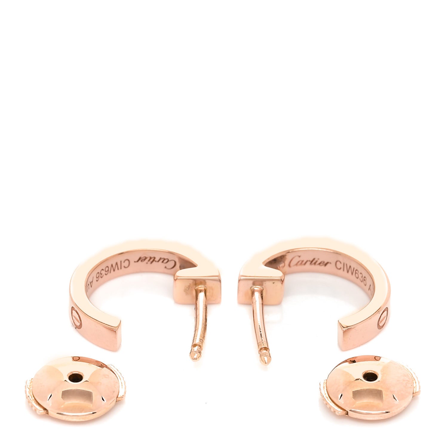 Cartier 18K Pink Gold Small LOVE Hoop Earrings 4 of 8