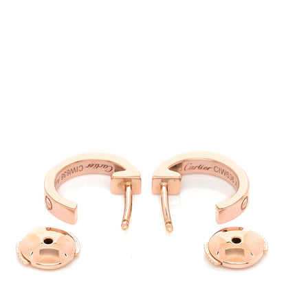 Cartier 18K Pink Gold Small LOVE Hoop Earrings 4 of 8