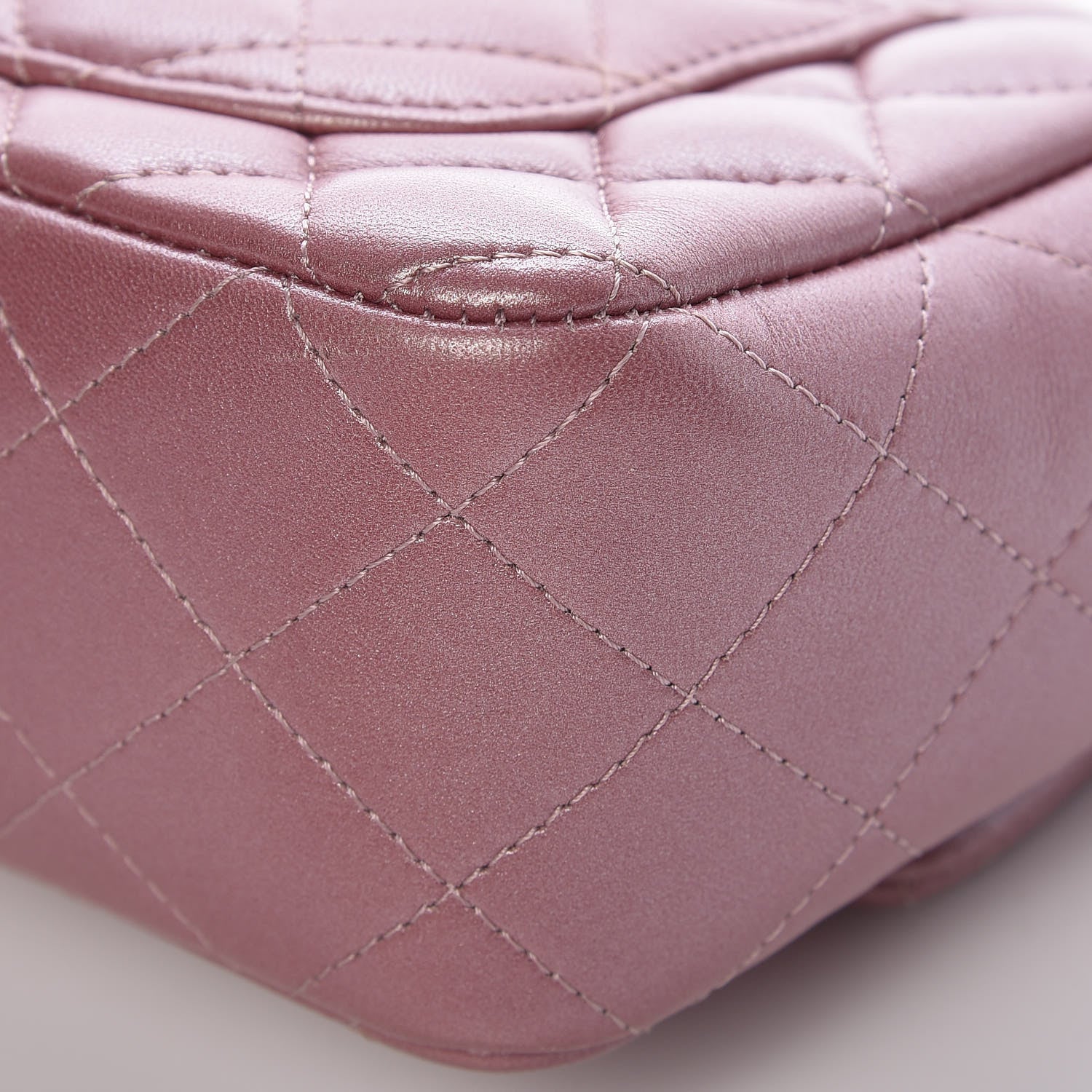 Chanel Metallic Lambskin Quilted Mini Rectangular Flap Pink 12 of 12