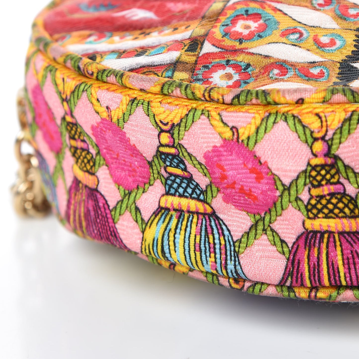 Brocade Fan Foulard Print Glam Crossbody Multicolor