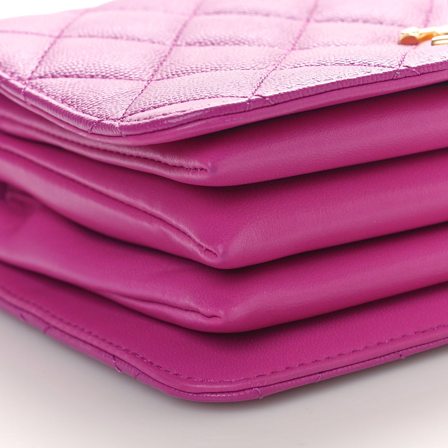 Caviar Quilted Mini Top Handle Flap Dark Pink