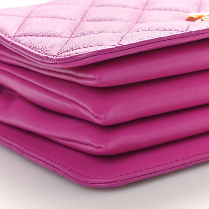 Chanel Caviar Quilted Mini Top Handle Flap Dark Pink 9 of 10