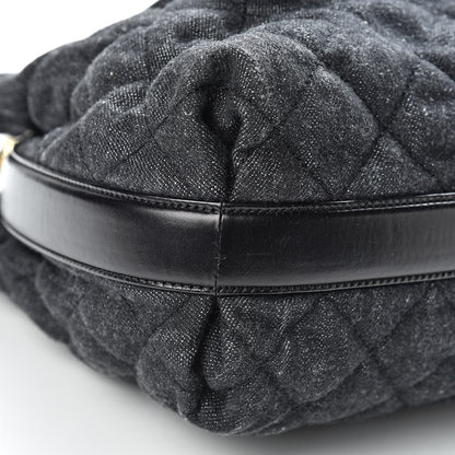 Chanel Denim Calfskin Quilted Tote Black 10 of 11