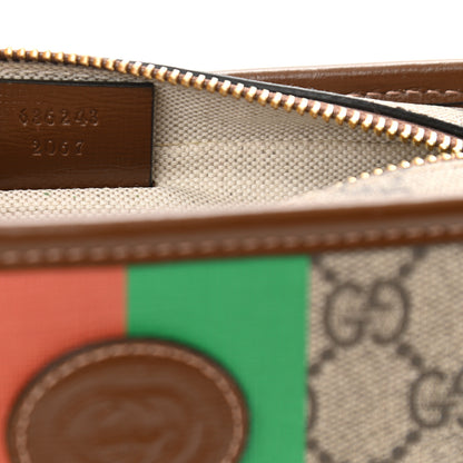 Gucci GG Supreme Monogram Azalea Calfskin Fake/Not Retro Interlocking G Cosmetic Case Beige Ebony Brown Sugar 7 of 12