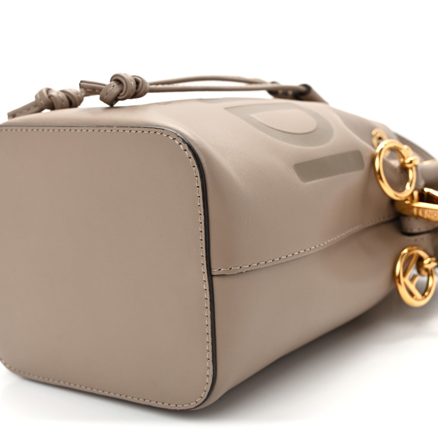 Fendi Vitello King F is Fendi Logo Embossed Mini Mon Tresor Bucket Bag Tortora 10 of 10