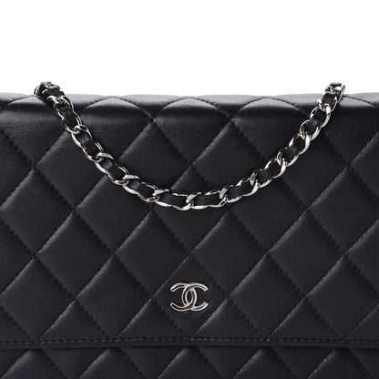 Chanel Lambskin Quilted Wallet On Chain WOC Black 12 of 12