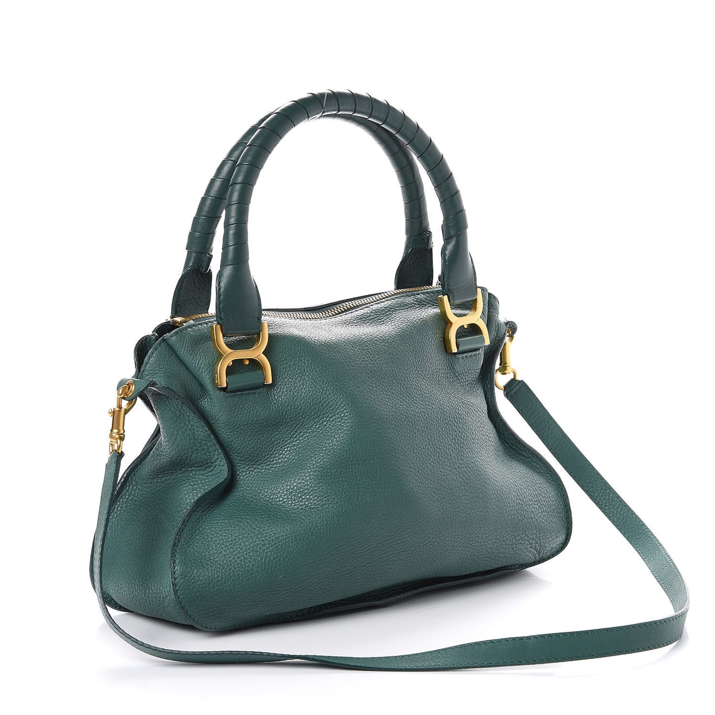 Calfskin Medium Marcie Satchel Emerald