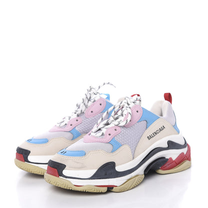 Balenciaga Fabric Mesh Womens Triple S Sneakers 36 White Blue Pink 3 of 13