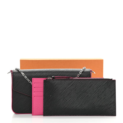 Louis Vuitton Epi Pochette Felicie Black Hot Pink 18 of 18