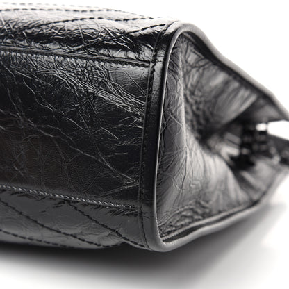 Saint Laurent Crinkled Calfskin Matelasse Monogram Medium Niki Shopper Tote Black 8 of 9