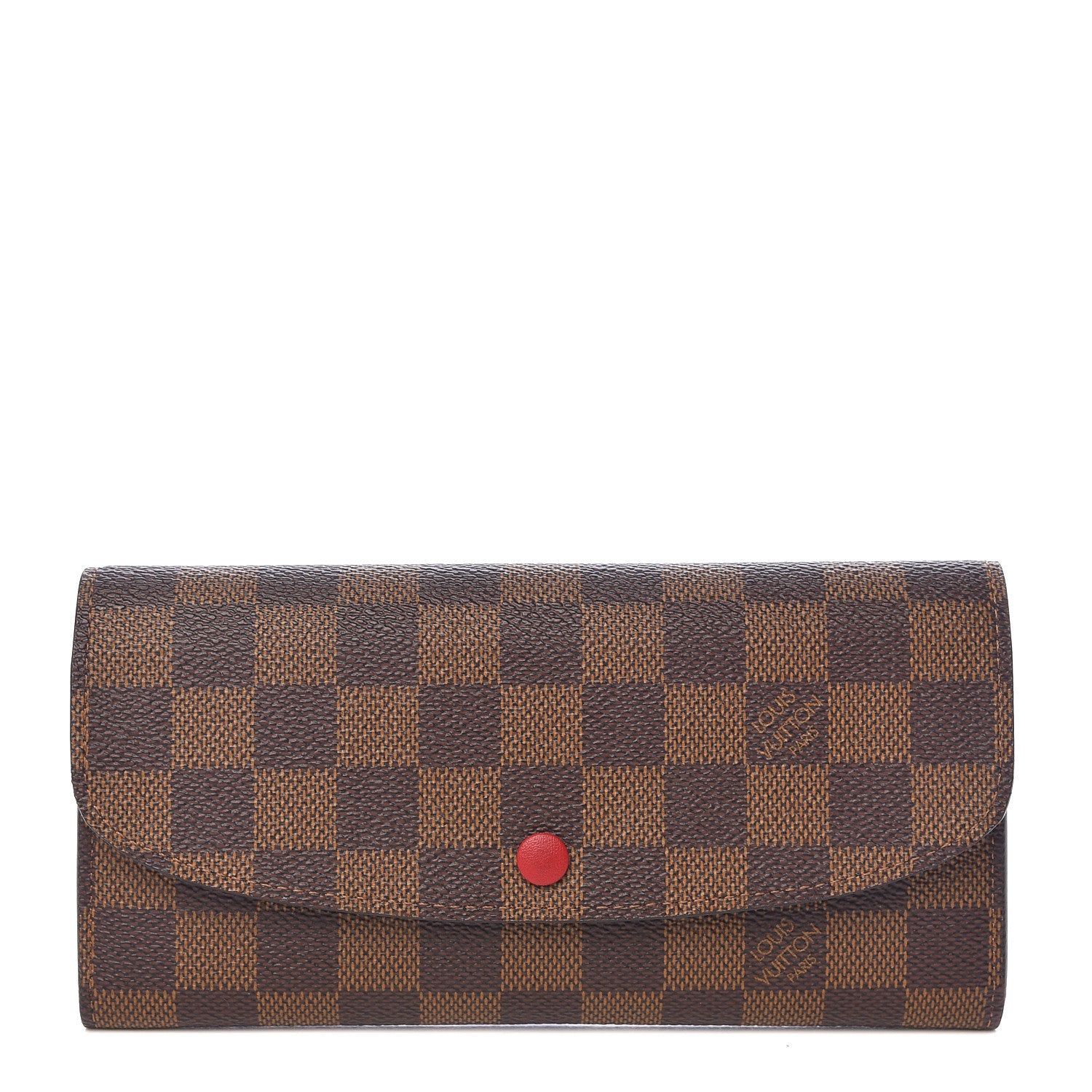 Louis Vuitton Damier Ebene Emilie Wallet Red 1 of 7