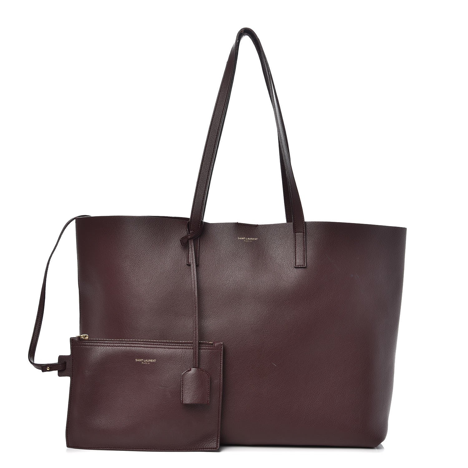 Saint Laurent Calfskin Large Shopping Tote Bordeaux 3 of 12