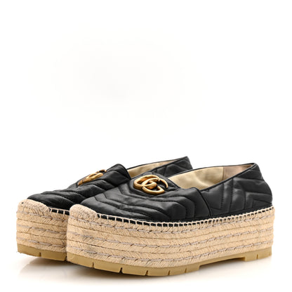 Gucci Nappa Matelasse GG Marmont Platform Espadrilles 39 Black 4 of 11
