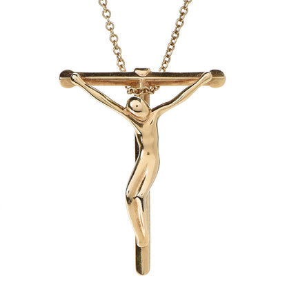 Tiffany 18K Yellow Gold Elsa Peretti Crucifix Pendant Necklace 4 of 11