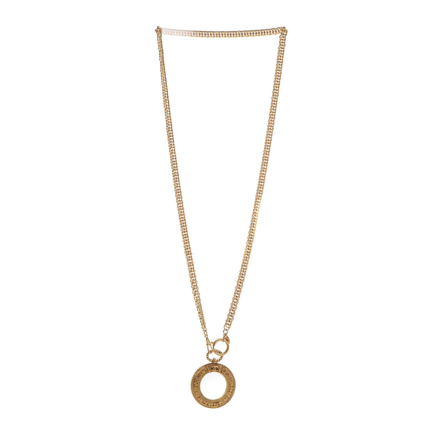 Chanel Loupe Magnifying Glass Necklace Gold 3 of 6