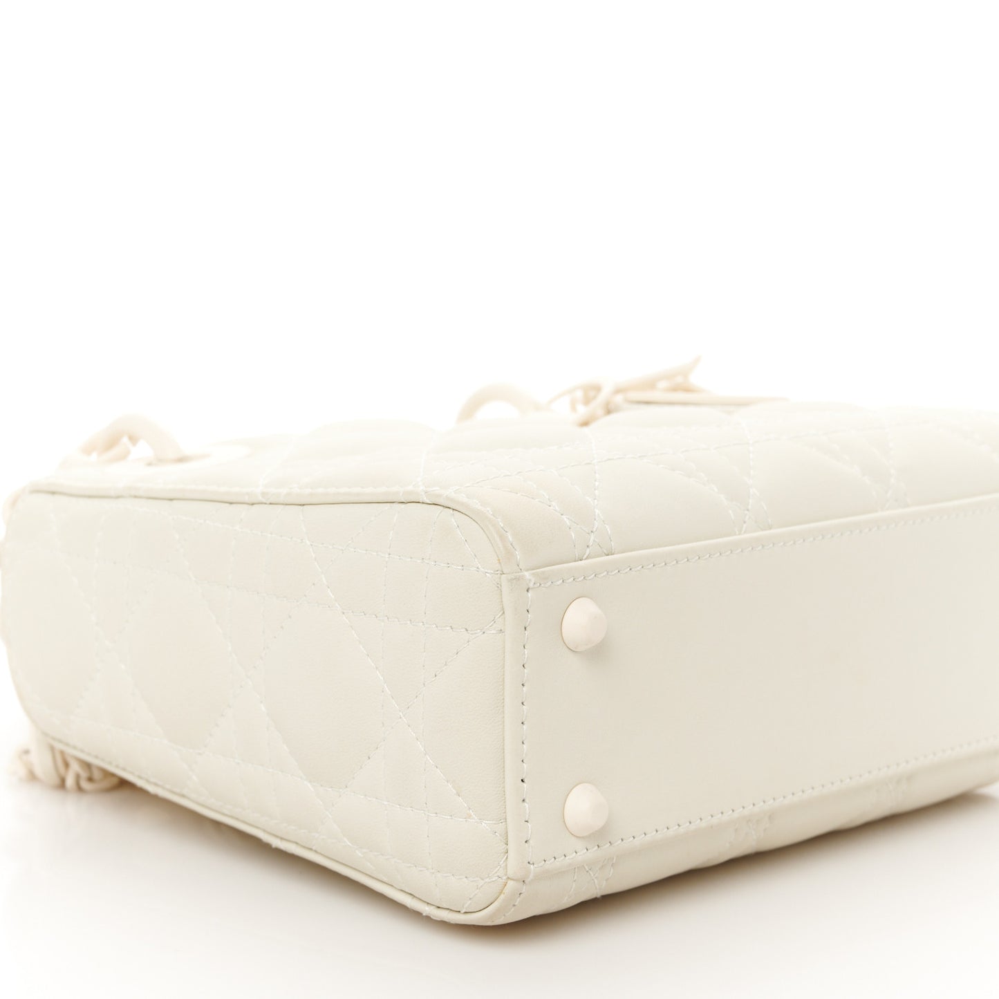 Ultra Matte Calfskin Cannage Mini Lady Dior Latte