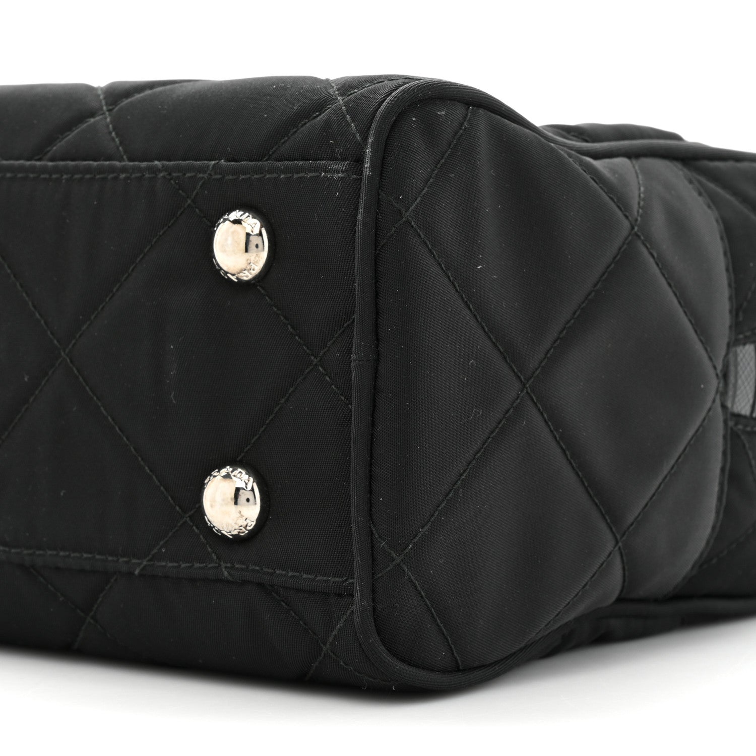 Prada Nylon Tessuto Impuntu Quilted Shoulder Bag Black 7 of 12