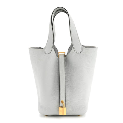 Hermes Taurillon Clemence Picotin Lock 18 PM Bleu Pale 1 of 12