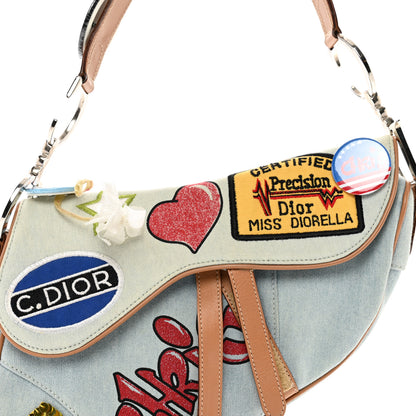 Christian Dior Denim Miss Diorella Saddle Bag Light Blue 5 of 9