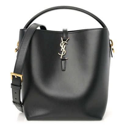 Saint Laurent Smooth Shiny Calfskin Monogram Le 37 Bucket Bag Black 1 of 11