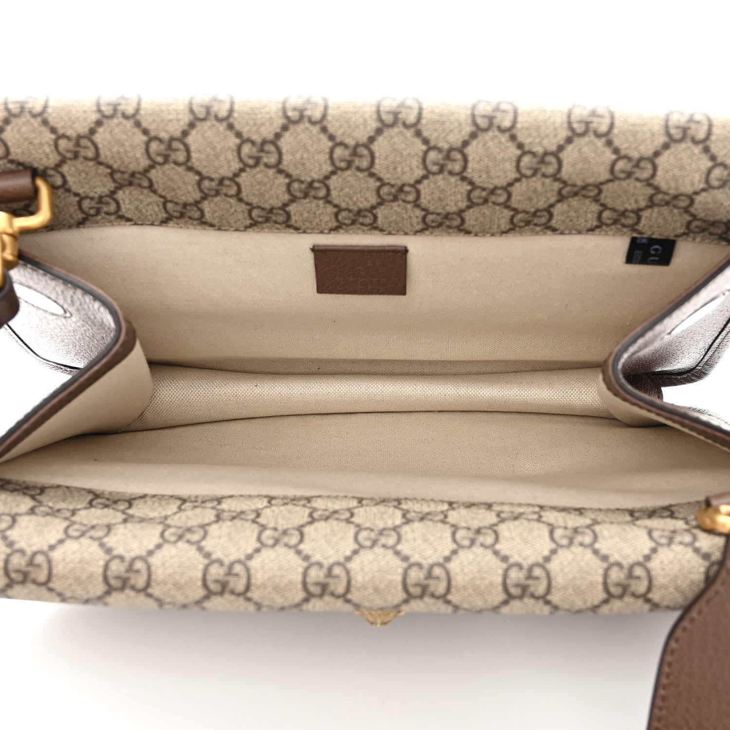 Gucci GG Supreme Monogram Web Neo Vintage Double Flap Messenger Bag Beige New Acero 5 of 11
