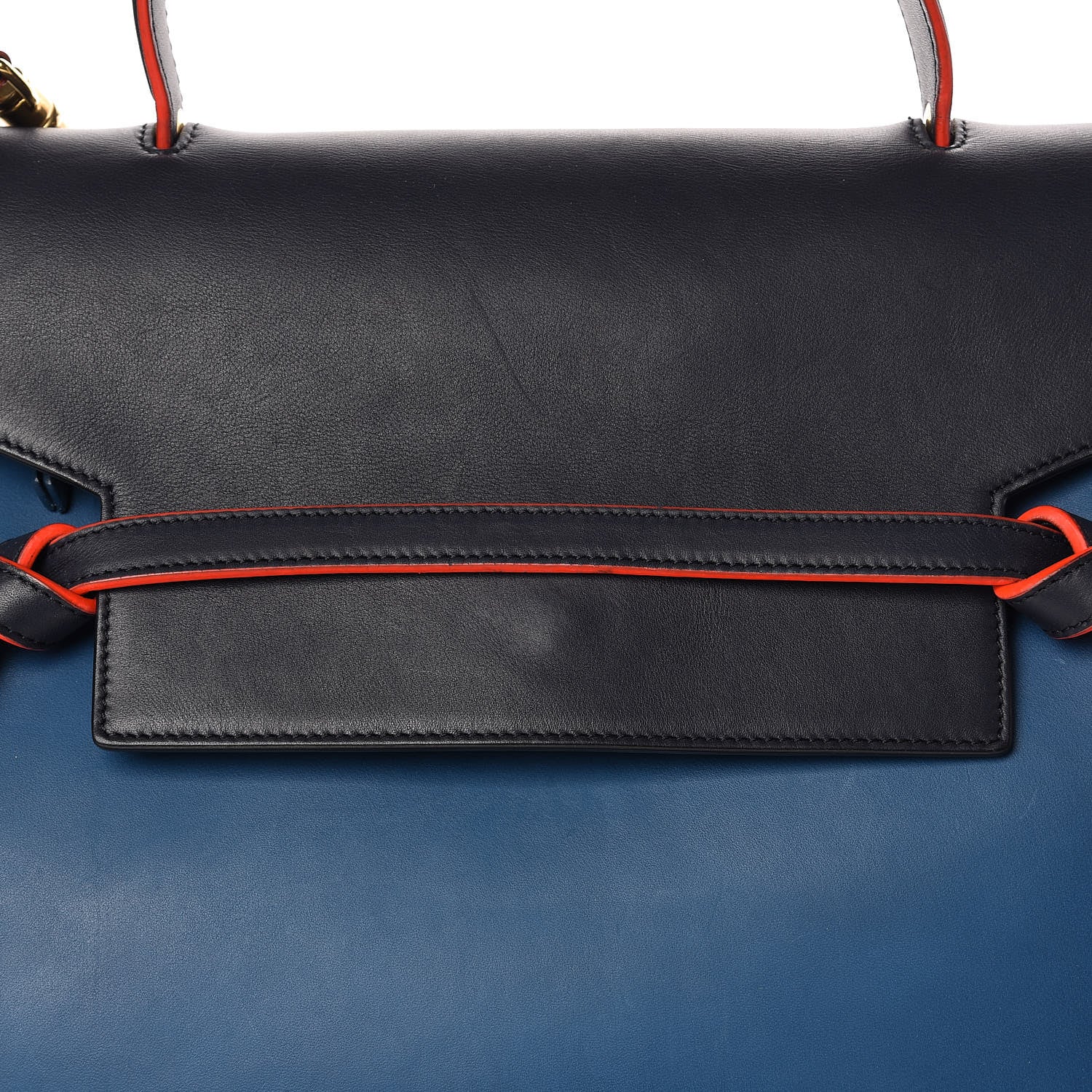 Celine Calfskin Mini Tri-Color Belt Bag Navy Blue 8 of 13