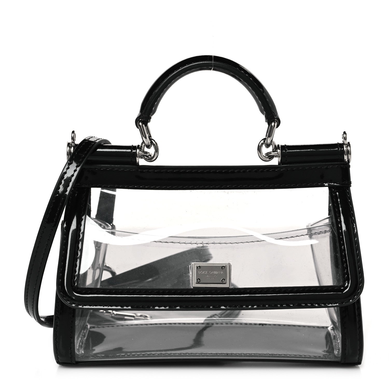 Dolce & Gabbana PVC Small Miss Sicily Satchel Transparent Black 1 of 8