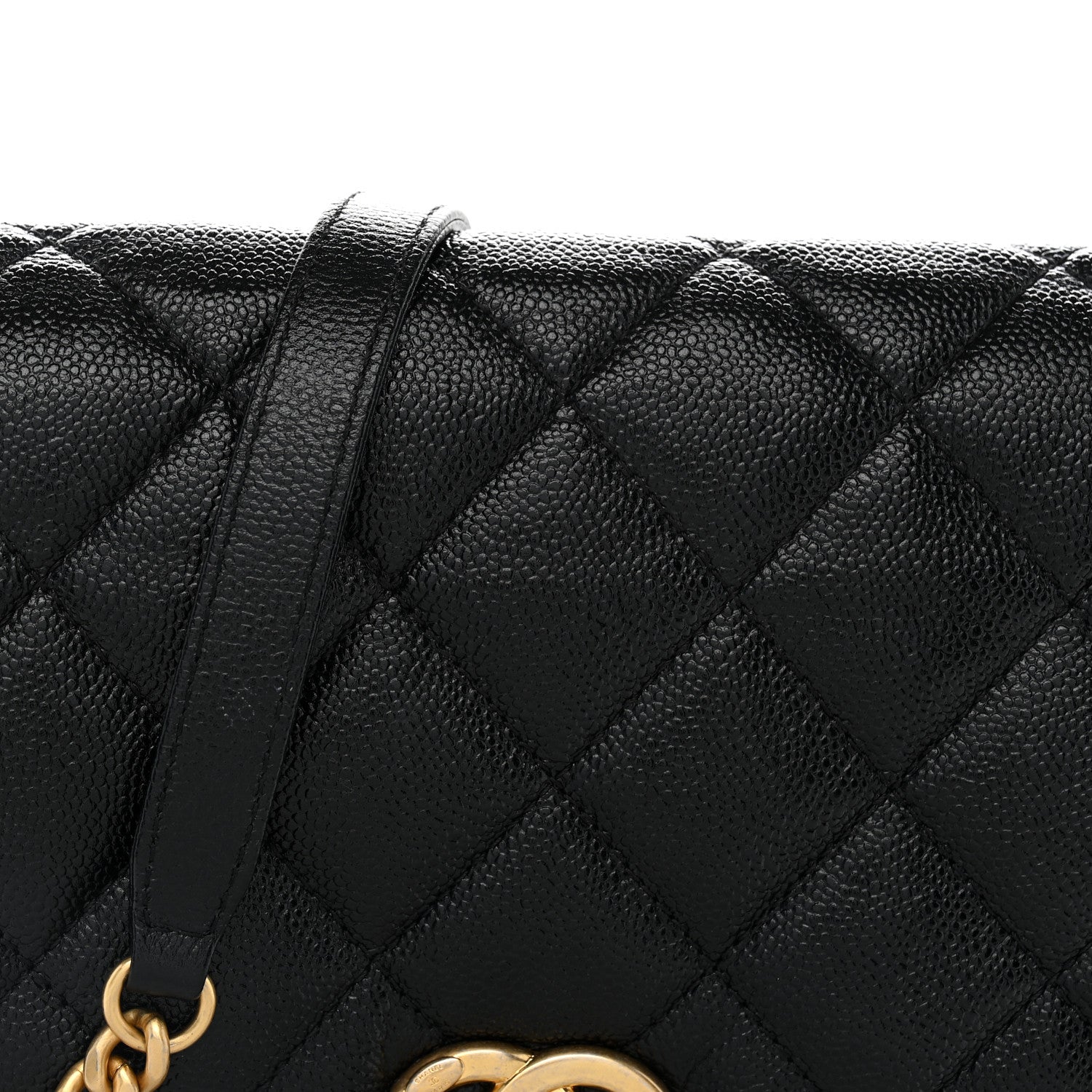 Chanel Shiny Caviar Quilted Large Chain Melody Flap Black 8 of 12