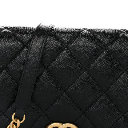 Chanel Shiny Caviar Quilted Large Chain Melody Flap Black 8 of 12
