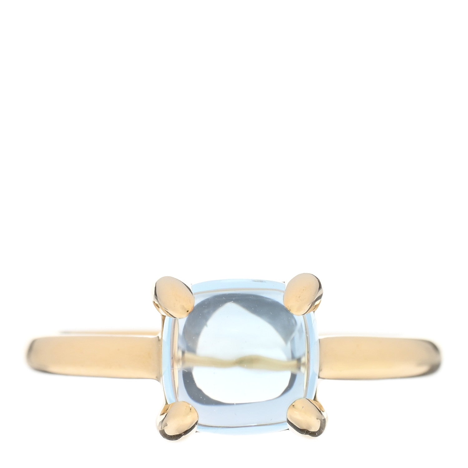 Tiffany 18K Yellow Gold Blue Topaz 7mm Paloma Picasso Sugar Stacks Ring 52 6 1 of 5