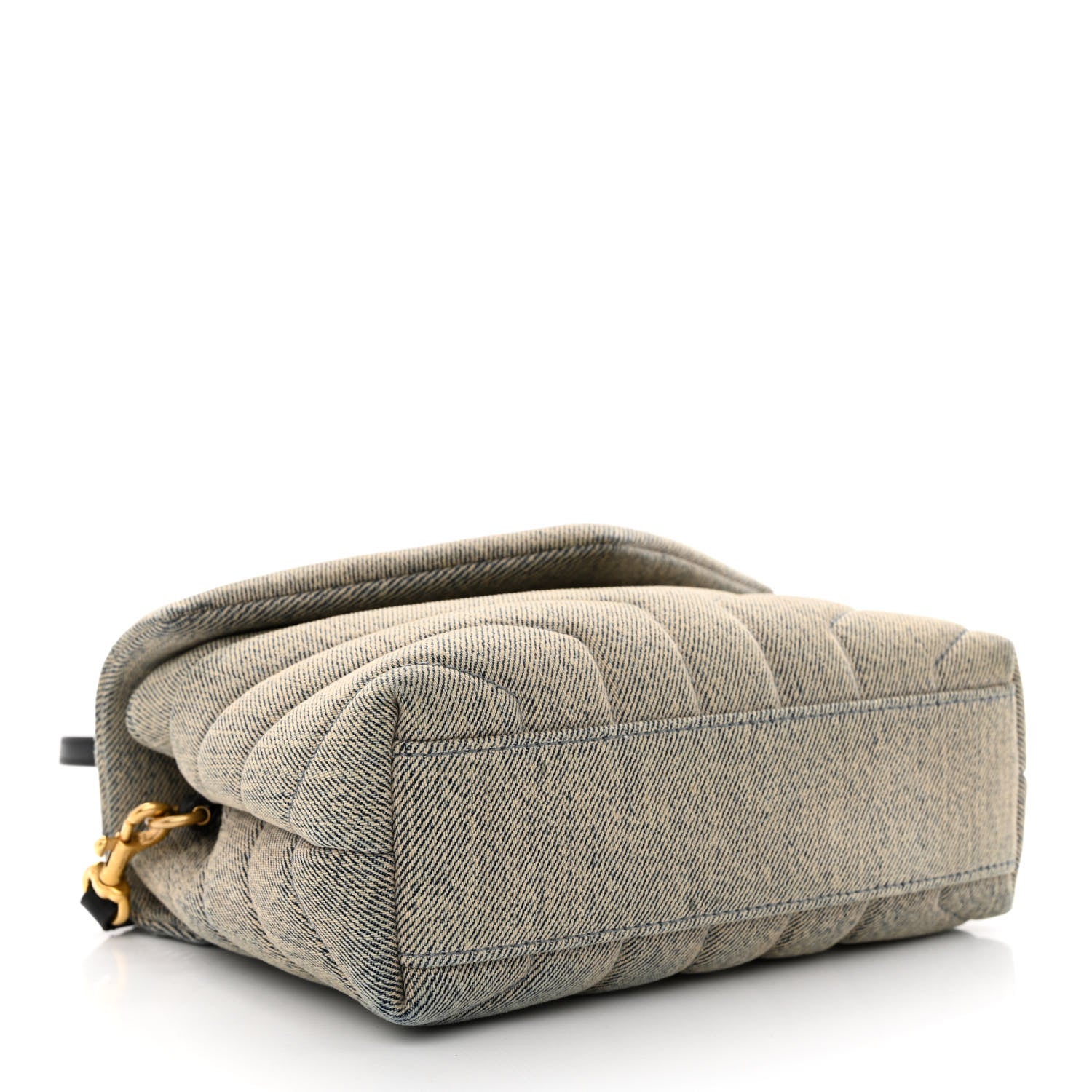 Saint Laurent Denim Y Quilted Monogram Toy Loulou Crossbody Bag Grey 4 of 11
