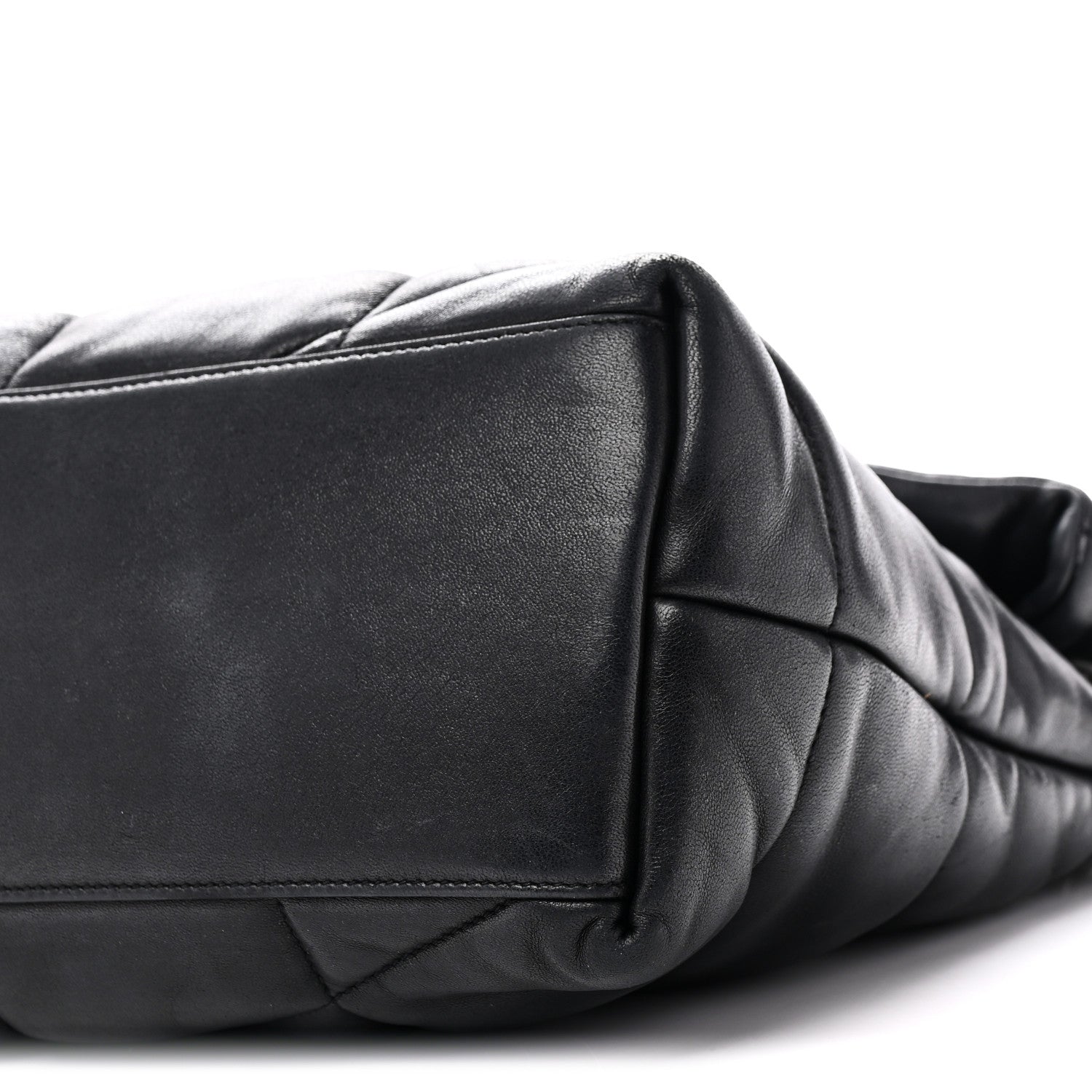Saint Laurent Lambskin Quilted Medium Loulou Puffer Monogram Chain Satchel Black 10 of 11