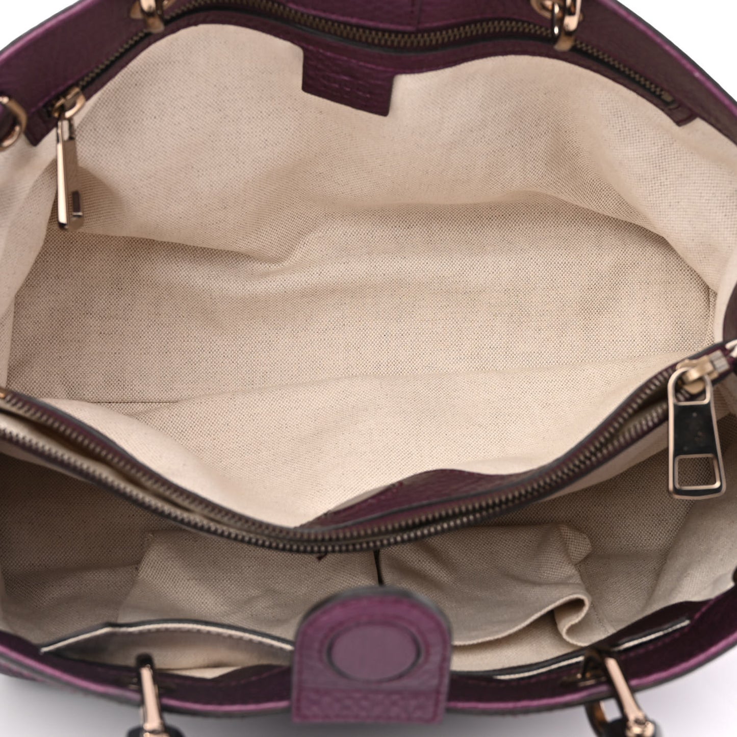 Pebbled Calfskin Medium Bamboo Shopper Tote Purple