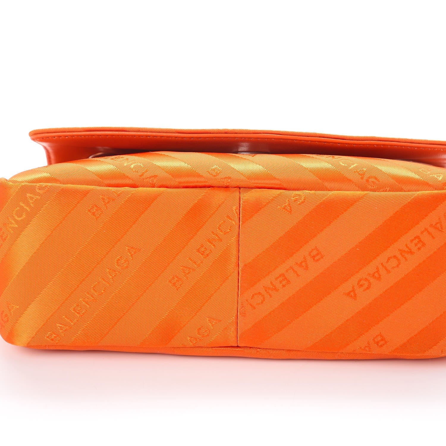 Balenciaga Nylon Jacquard Diagonal Logo S BB Round Shoulder Bag Orange Sanguine 9 of 9