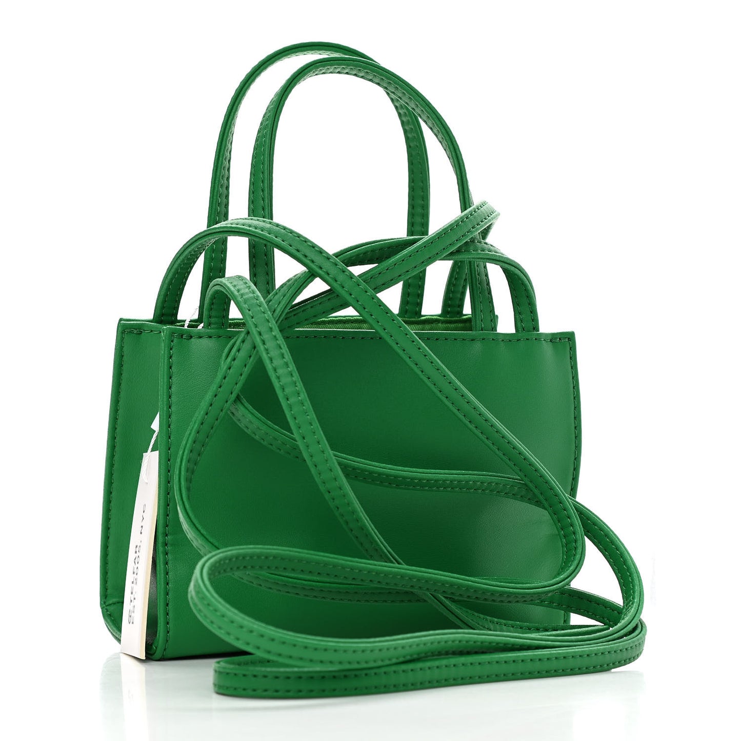 Vegan Leather Small Shopping Bag Greenscreen