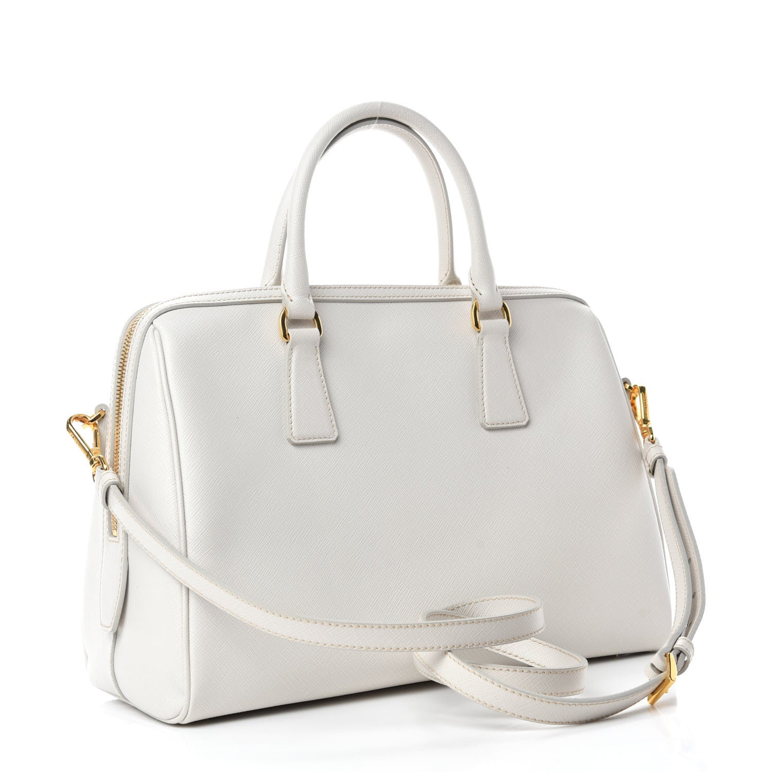 Prada Saffiano Lux Bowler Bianco 3 of 11
