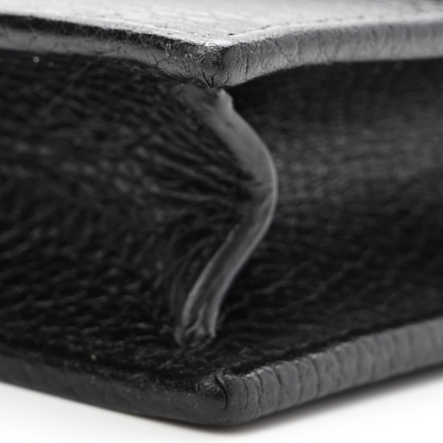 Dollar Calfskin Interlocking G Chain Wallet Black