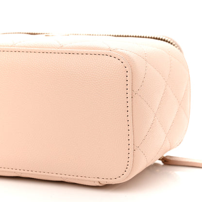 Chanel Caviar Quilted Small Vanity Case With Chain Light Beige 9 of 11