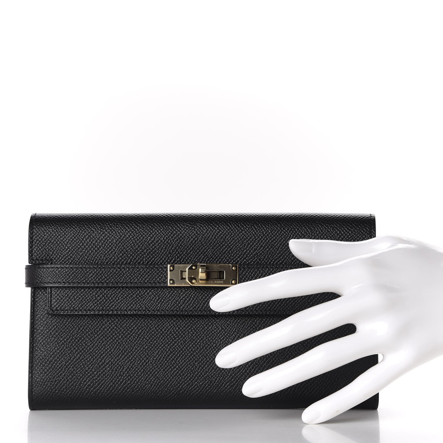 Hermes Epsom Kelly Longue Wallet Black 2 of 7