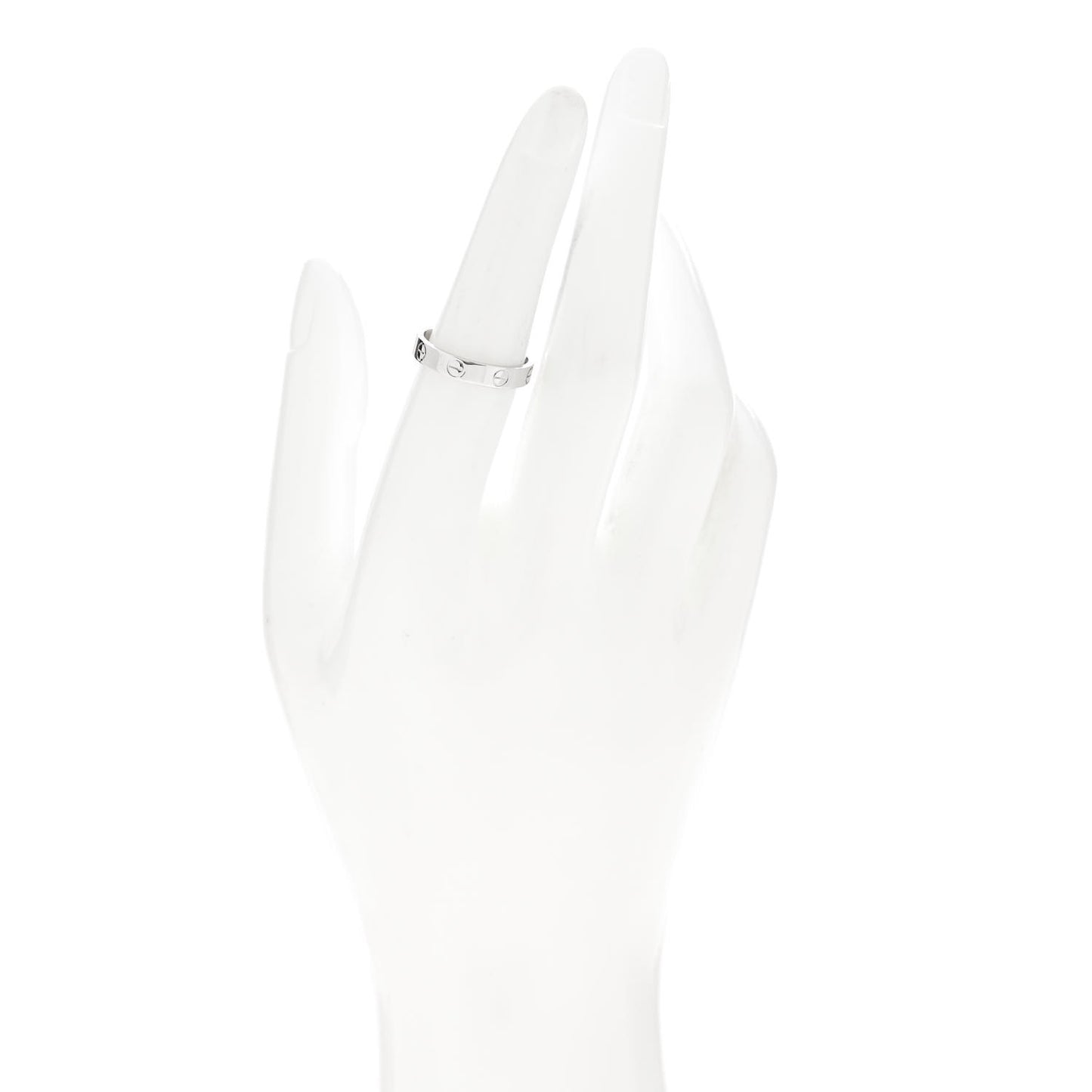 18K White Gold 3.5mm LOVE Wedding Band Ring 53 6.5