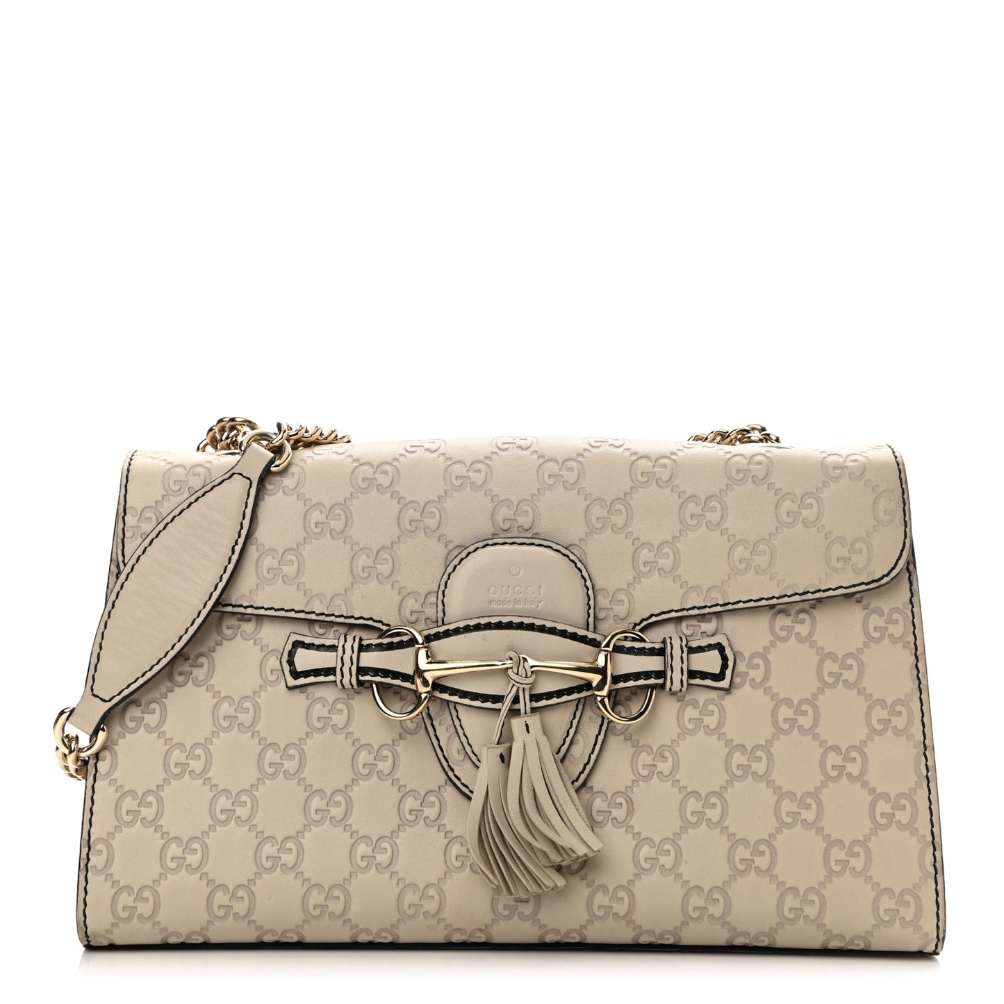 Guccissima Signature Medium Emily Chain Shoulder Bag Mystic White