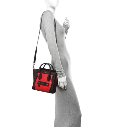 Celine Snakeskin Smooth Calfskin Nano Luggage Chili 2 of 11