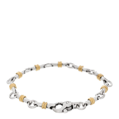 Tiffany Sterling Silver 18K Yellow Gold Bar Link Bracelet 2 of 3