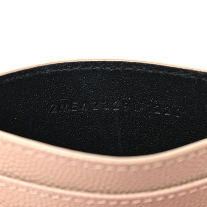 Saint Laurent Grain De Poudre Matelasse Chevron Monogram Credit Card Case Nude Powder 7 of 10