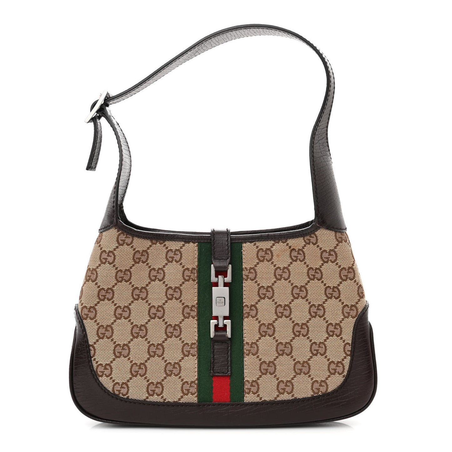 Monogram Web Small Jackie O Hobo Dark Brown
