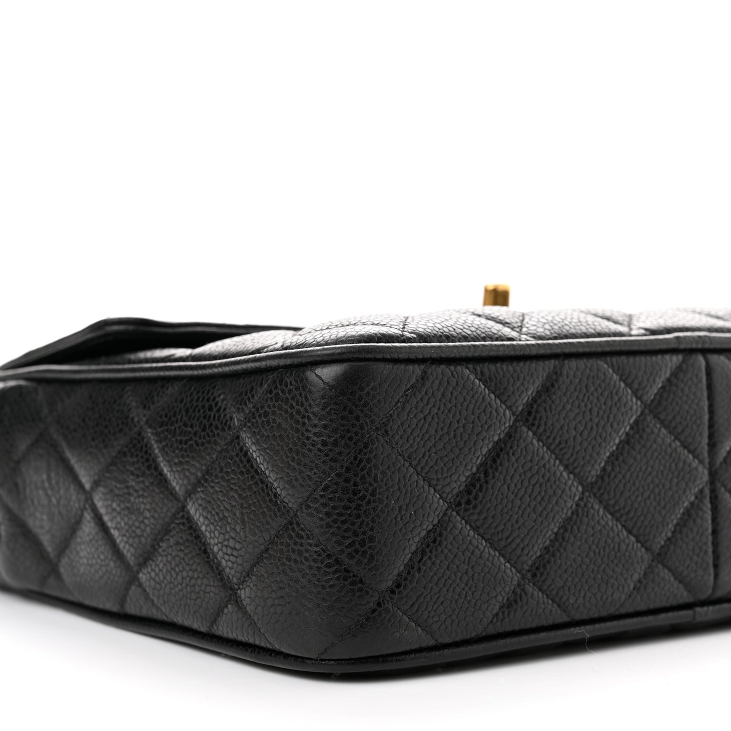 Caviar Quilted Tassel Camera Bag Black