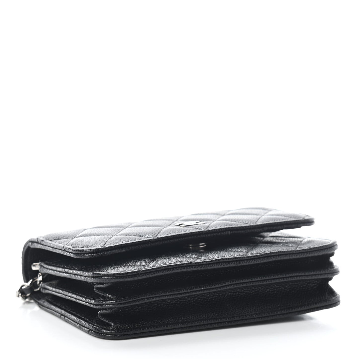 Caviar Quilted Mini Wallet On Chain WOC Black