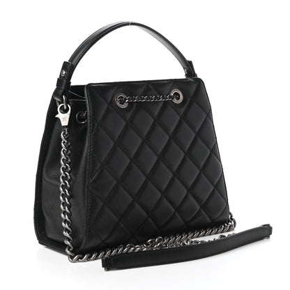 Chanel Caviar Quilted Small CC Bucket Bag Black 3 of 10
